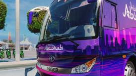 On board Abu Dhabi's free shuttle bus for tourists and residents