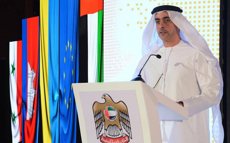 Sheikh Saif bin Zayed, Deputy Prime Minister and Minister of Interior, at the inauguration of the regional risk mitigation centre. Wam