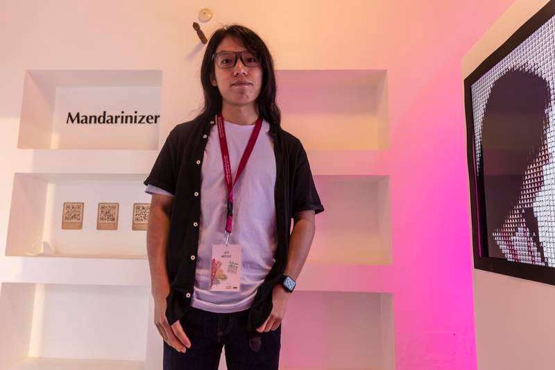 Artist and educator Jack B. Du created a tech-driven work 'Mandarinizer'.