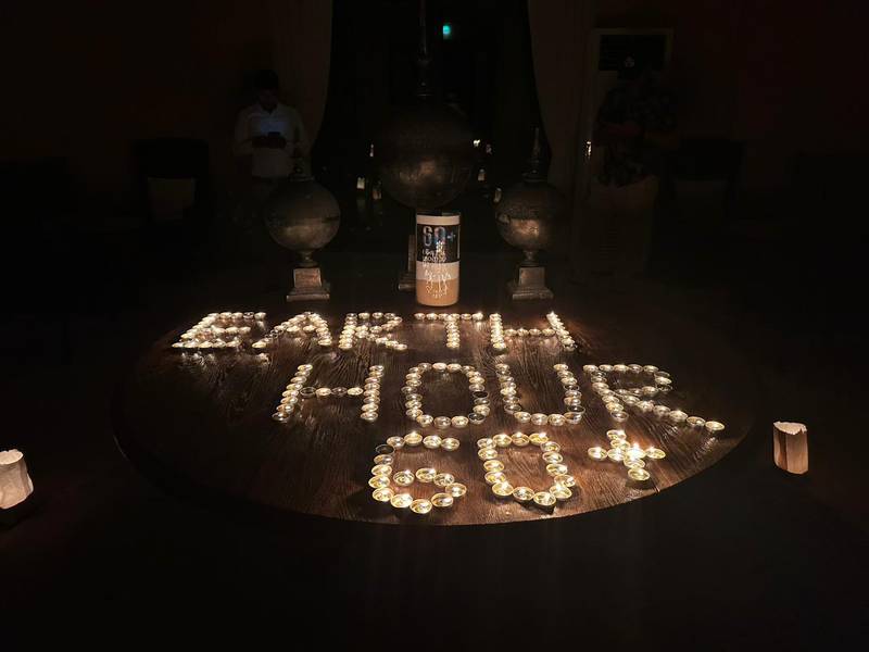 Anantara Sir Baniyas Island lights candles for Earth Hour. Photo: Farah Andrews