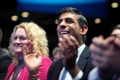 Rishi Sunak faced a barrage of questions on Tuesday when he faced the media from the conference arena in Manchester. Getty Images