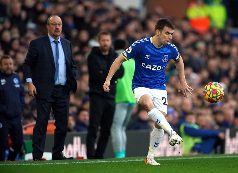 Everton's Seamus Coleman was used as a left wing-back against Brighton by manager Rafa Benitez despite having played his entire career on the oppsite flank. PA