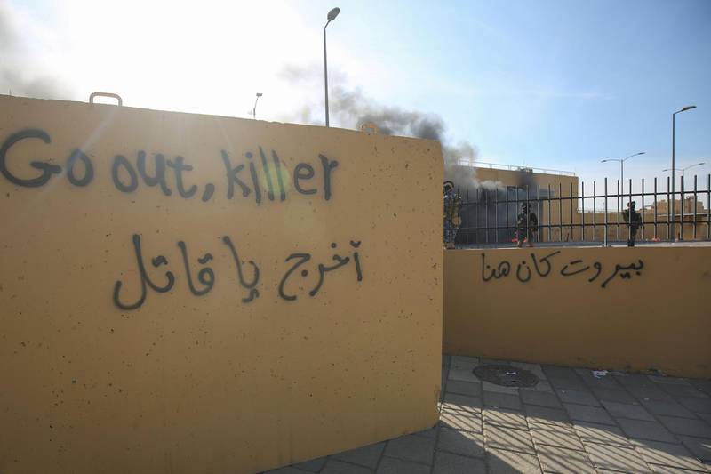 Graffiti left by protesters. AFP