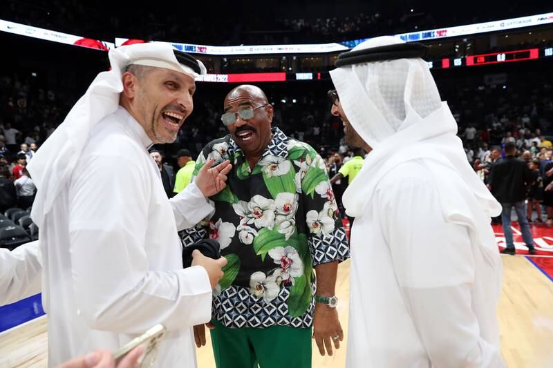 Ranveer Singh greets Steve Harvey as part of 2022 NBA Abu Dhabi Games  News Photo - Getty Images