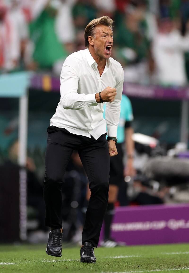 Saudi Arabia coach Herve Renard on the touchline. Getty