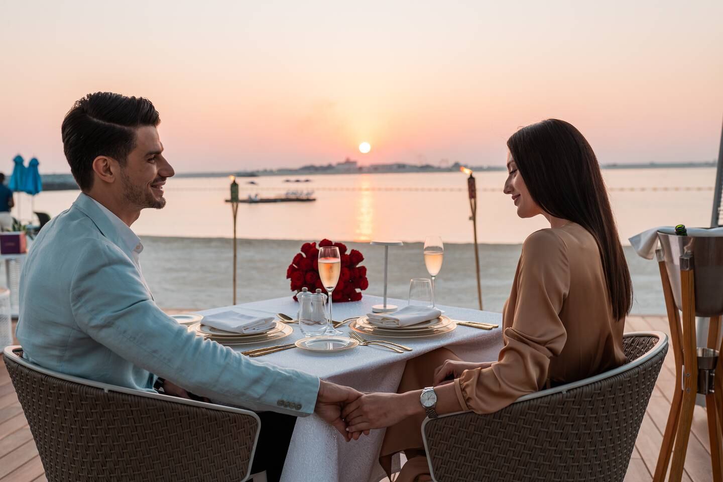 A night of romance at the Royal Cabana on the beach at the Four Seasons Resort Dubai.  Photo: Four Seasons