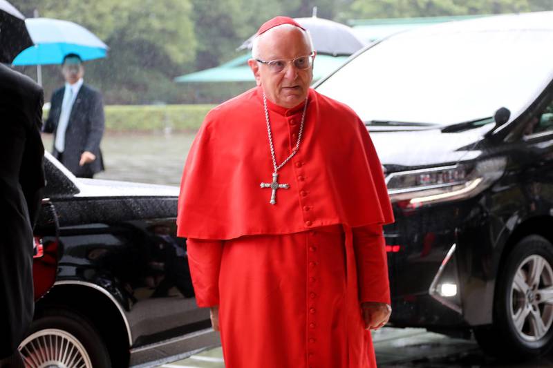 The Vatican's Cardinal Francesco Monterisi arrives at the Imperial Palace to attend the proclamation ceremony of Japan's Emperor Naruhito on October 22, 2019 in Tokyo, Japan. Getty Images