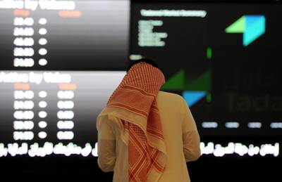 The Tadawul All Share Index opened lower, despite strong gains by Saudi Kayan. Fayez Nureldine / AFP