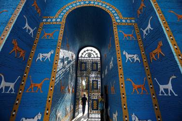 A view of a replica of Ishtar gate at the ancient city of Babylon near Hilla, Iraq. Reuters