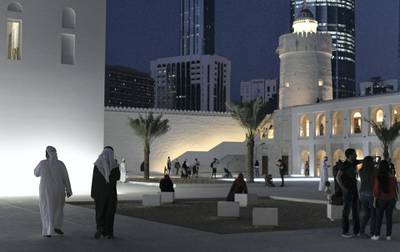Abu Dhabi, United Arab Emirates - Visitors at the opening evening of Qasr Al Hosn historical landmark on December 7, 2018. (Khushnum Bhandari/ The National)