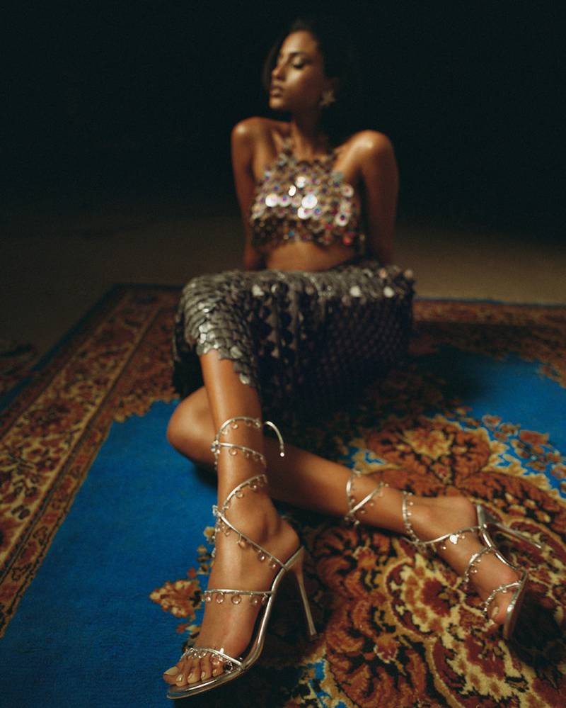 The Tina embellished sandal by Amina Muaddi. All photos: Amina Muaddi