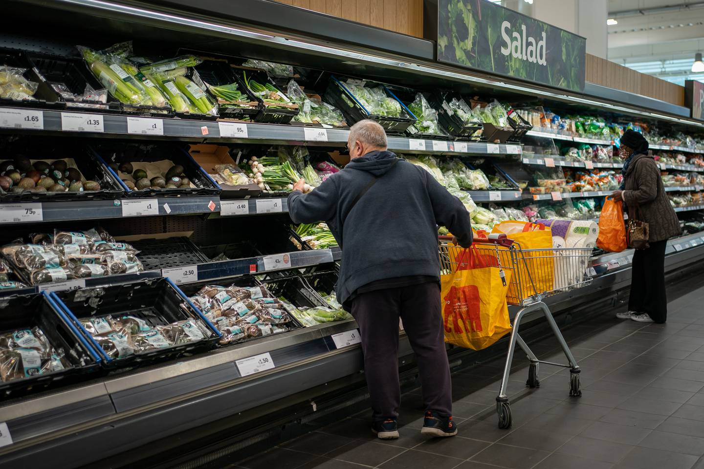 Shoppers in the UK are grappling with higher prices as inflation has soared to a 30-year high. PA