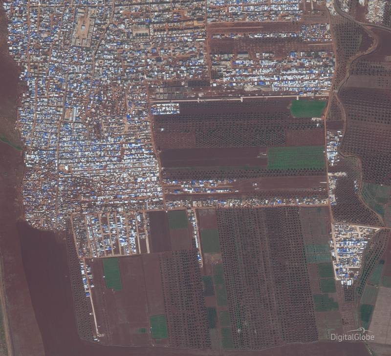 Idlib Displacement Camp A. This image was taken on 02/12/2019. Courtesy Maxar Technologies