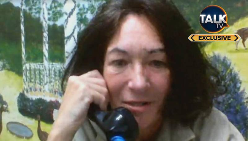 A screengrab of Ghislaine Maxwell speaking to TalkTV from prison in the US. PA