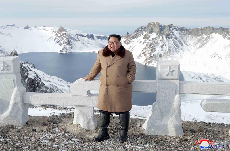 Photos released by the Korean Central news agency purported to show Kim Jong Un at Mount Paektu. KCNA