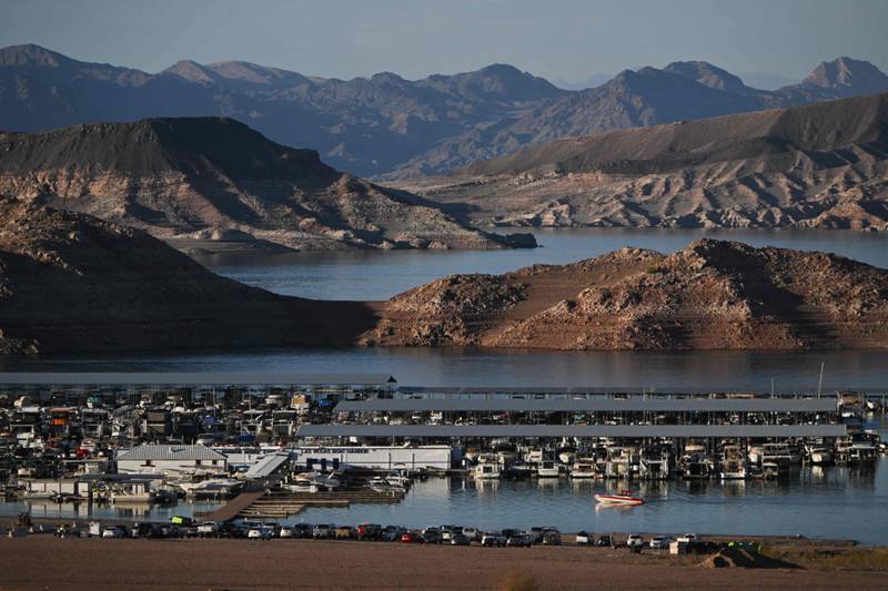 The Lake Mead Marina in Nevada. Lake Mead is the largest reservoir in the US but now stands just one quarter full.  AFP