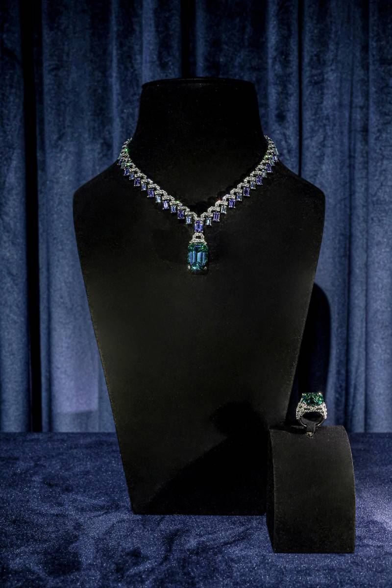 Louis Vuitton Riders of the Knights diamond, emerald and sapphire ring, Louis Vuitton