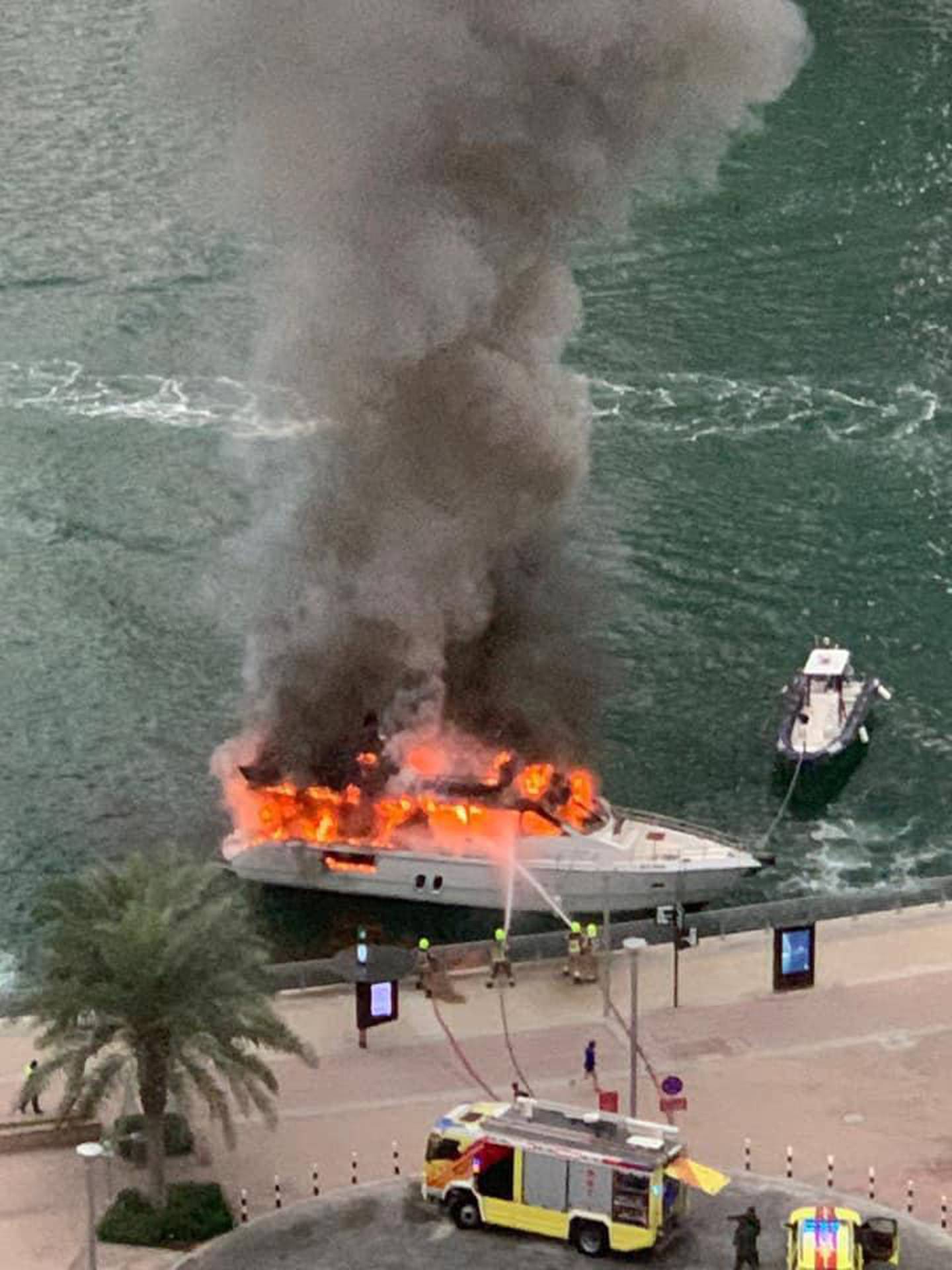 Firefighters battled the blaze from the promenade. Emma Deakin/Facebook