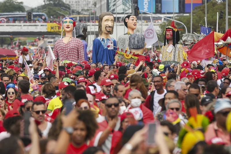 Lula supporters. AP
