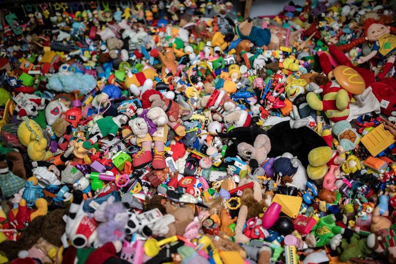 The graphic artist has an estimated 20,000 toys in his collection. Reuters