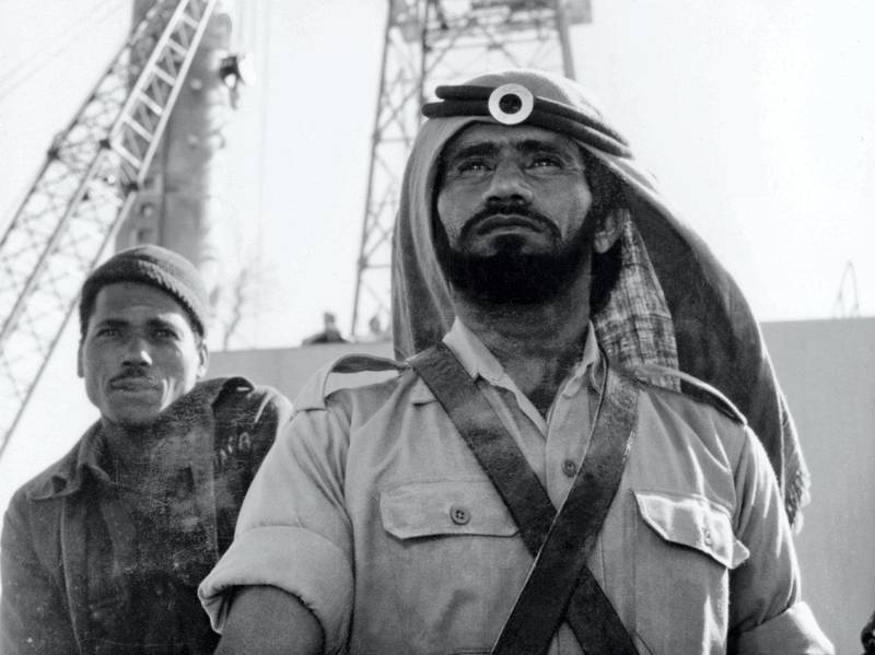 A police officer of Das Island headquarters in 1957. Courtesy Abu Dhabi Police