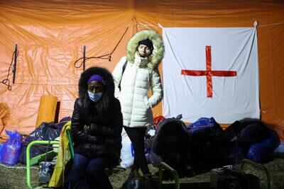 Refugees wait for help in Przemysl, Poland. Reuters