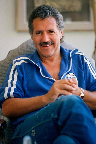 Alex Trebek poses in his home in Los Angeles, on July 7, 1988. AP Photo