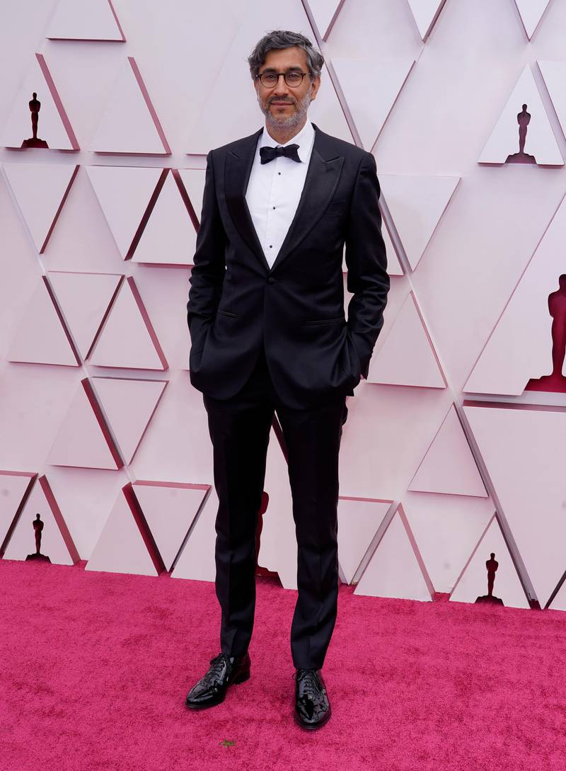 Ramin Bahrani arrives at the 93rd Academy Awards at Union Station in Los Angeles, California, on April 25, 2021. AP