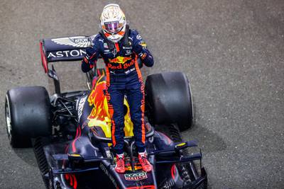 Red Bull's Max Verstappen celebrates victory. Getty
