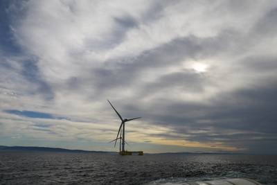 Turbines of the WindFloat Atlantic Project, a floating offshore wind-power generating platform off the coast of Portugal. Reuters