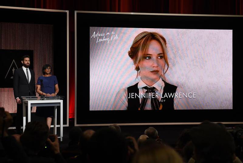 Jennifer Lawrence is an Oscar nominee for the film ‘Joy’ in the Best Actress category. The 88th Oscars will be held on February 28. AFP
