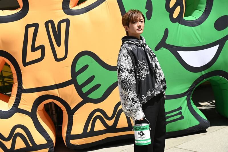 Japanese singer Nissy attends the Louis Vuitton show. Getty Images For Louis Vuitton