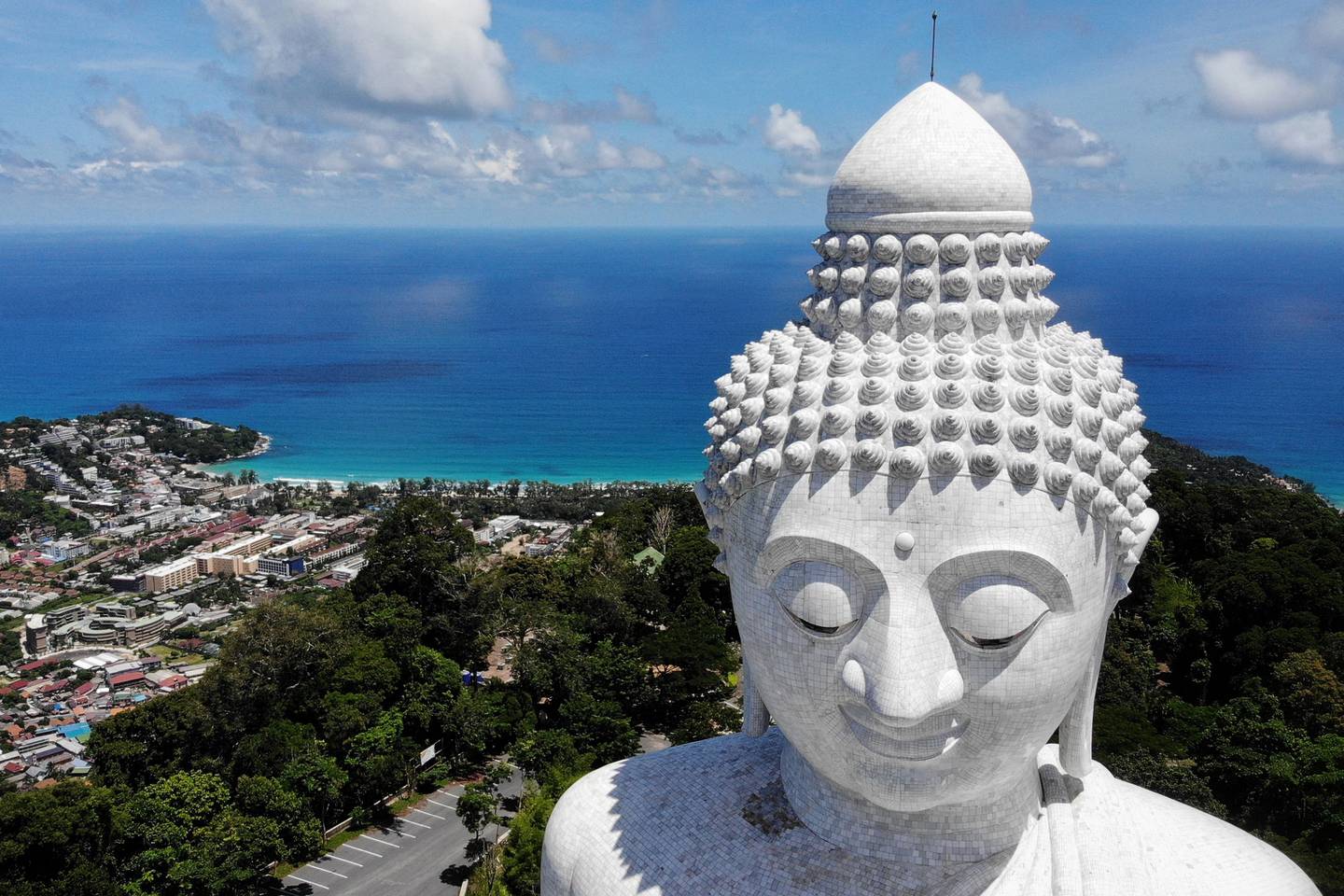 Phuket's Big Buddha and Kata Beach, a day before the Phuket Sandbox tourism scheme launched on July 1. AFP