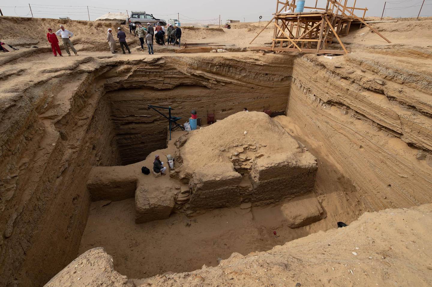 The main well of the tomb of an ancient Egyptian military commander named Wahibre-merry-Neith. The tomb was discovered by a Czech mission working in Giza's Abusir necropolis. Photo: Ministry of Tourism & Antiquities