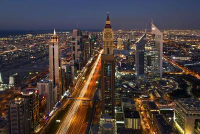 The Tower Plaza, 294-metres-tall, is a 65-storey tower on Sheikh Zayed Road in Dubai 
