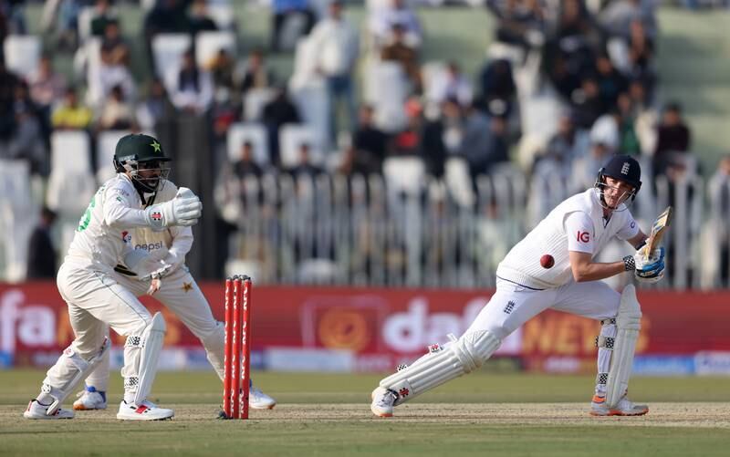 Harry Brook became the fourth England batsman to score a century on the first day of the Rawalpindi Test against Pakistan on Thursday. Getty