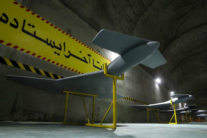 An army drone at an underground base somewhere in Iran. AFP