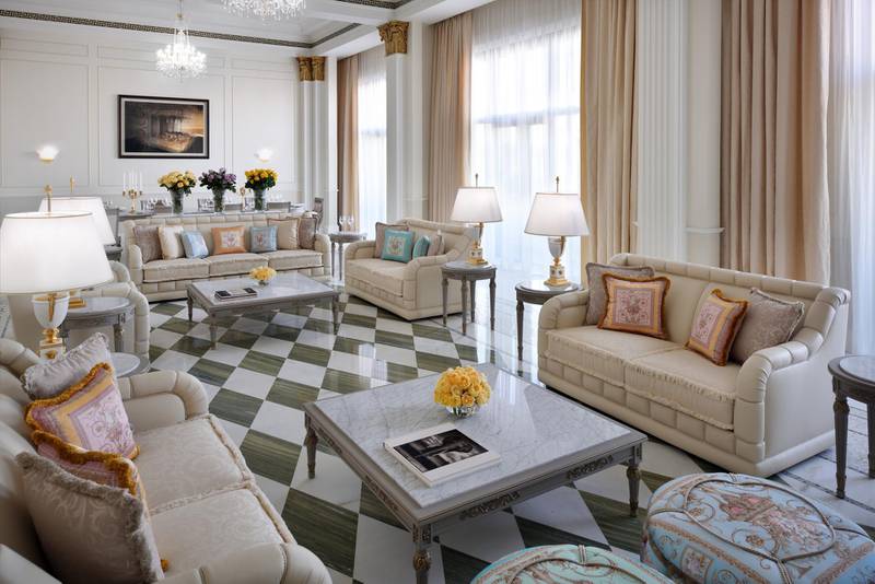 Imperial Suite living room. Courtesy Palazzo Versace