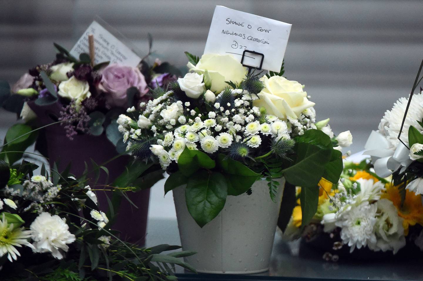 Flowers at Newlands Cross crematorium in Dublin, Ireland, for Shane O'Connor, the late son of singer Sinead O'Connor. Reuters