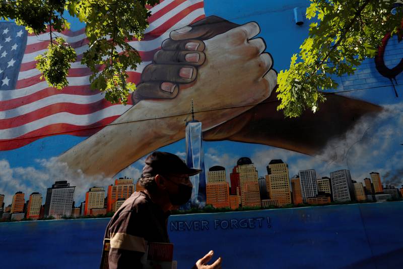 A 9/11 memorial mural in the Bronx, New York City. Reuters