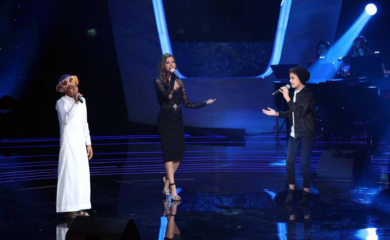 Loujay Al Masrahi,  Nancy Ajram and George Assi. Courtesy MBC1
