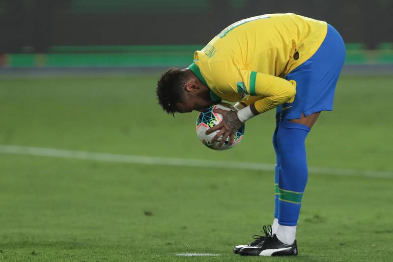 Neymar prepares to take a penalty. AFP