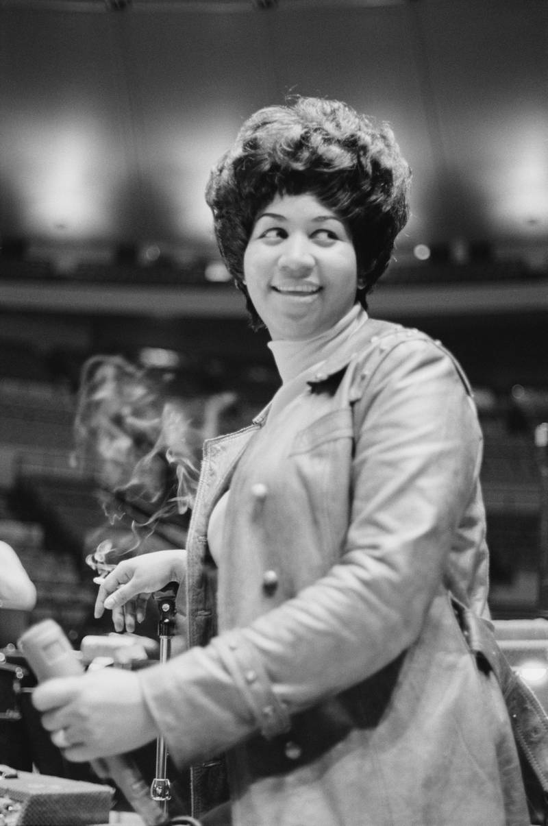 American singer Aretha Franklin (1942 - 2018) during rehearsals for the Soul Together show in Madison Square Garden, New York City, 28th June 1968. Proceeds from the show went to the Martin Luther King Jr. Memorial Fund.  (Photo by Don Paulsen/Michael Ochs Archives/Getty Images)