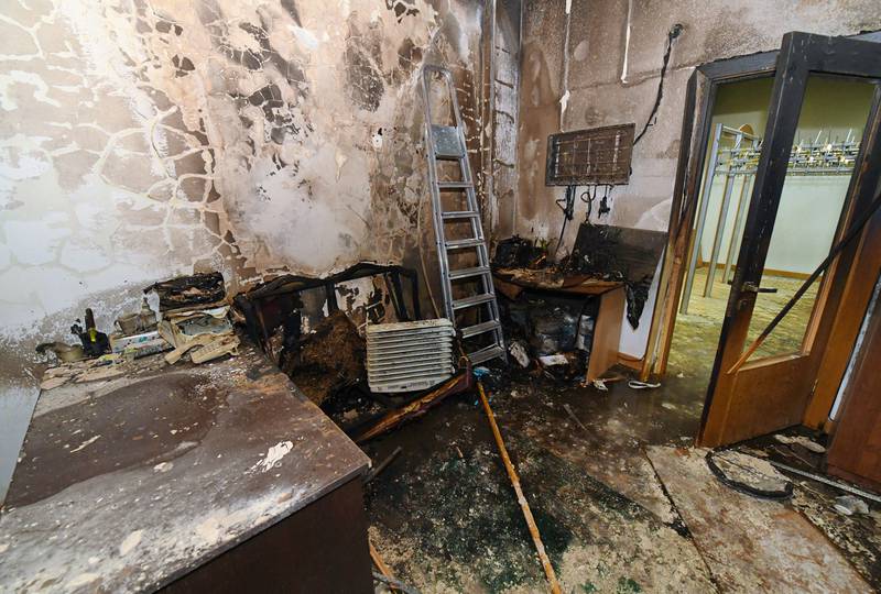 A damaged room inside the mayor's office in Almaty after it was stormed by demonstrators during protests triggered by the fuel price increase. Reuters