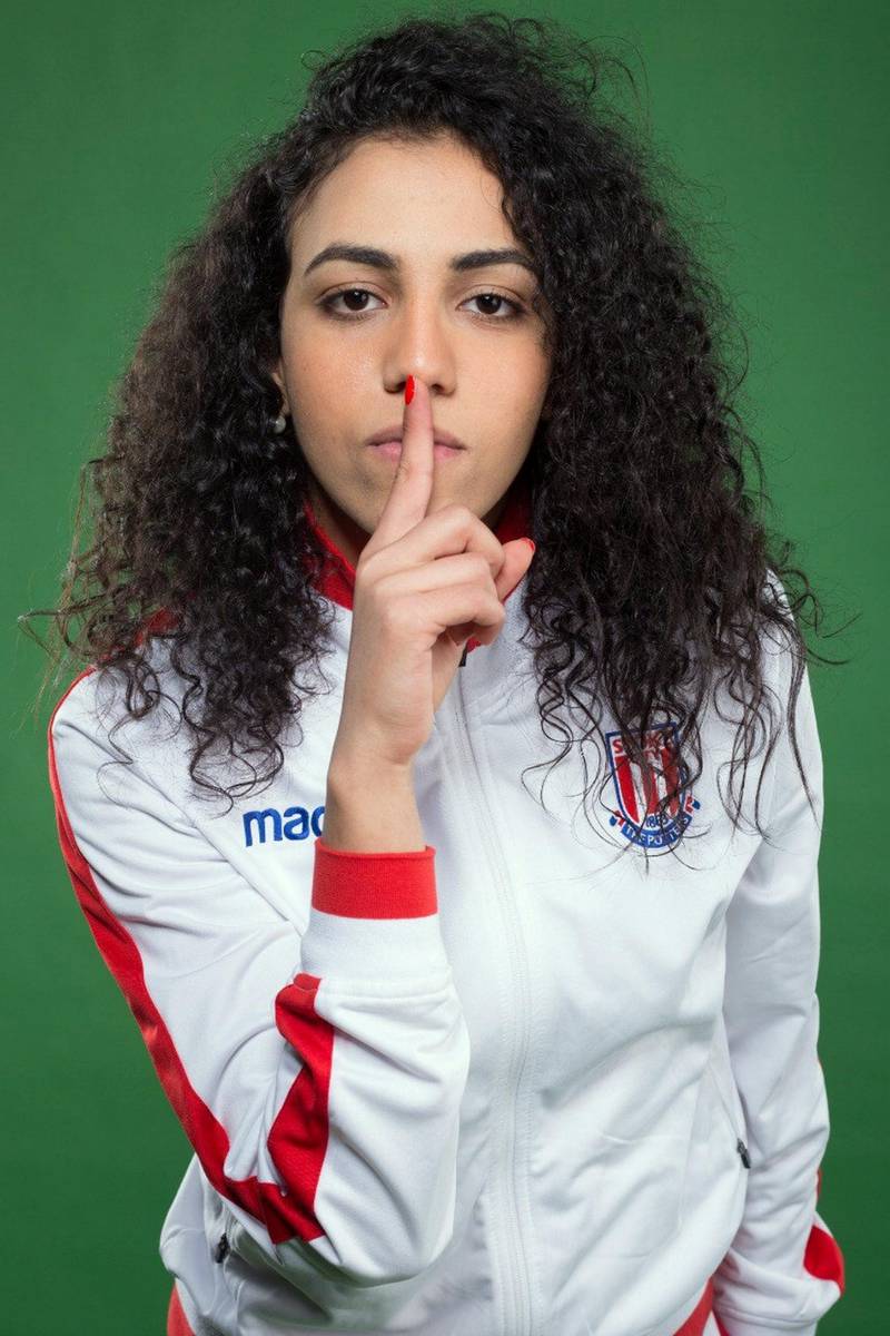 Sarah Essam, the first Arab female footballer in Europe, is now compared with her favourite Egyptian footballer, Mo Salah. Courtesy Sarah Essam