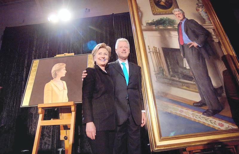 Former U.S. President Bill Clinton and his wife U.S. Senator Hillary Clinton (D-NY) stand near their portraits during an unveiling ceremony at the Smithsonian April 24, 2006 in Washington, DC. Photo by Olivier Douliery/ABACAPRESS.COMNo Use JMP
World rights
Frédéric
2006.