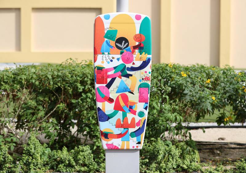 Dubai, United Arab Emirates - Reporter: N/A: Photo Project. Around 100 parking meters in Dubai have been enlivened with 15 artworks inspired by the themes of diversity and tolerance. Monday, March 2nd, 2020. DIFC, Dubai. Chris Whiteoak / The National