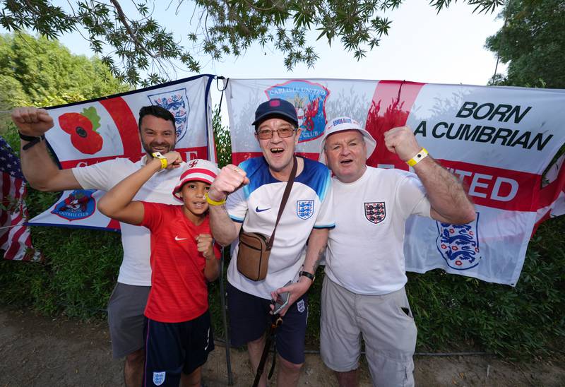 England fans at the Cabana Hop Garden in Doha. PA