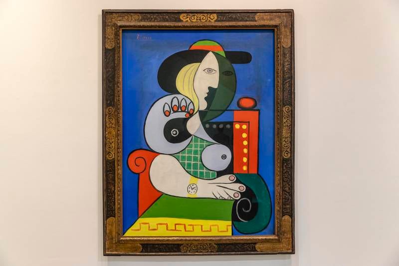 Pablo Picasso's The Femme a la Montre painting on show at Sotheby’s DIFC until Tuesday. Antonie Robertson / The National
