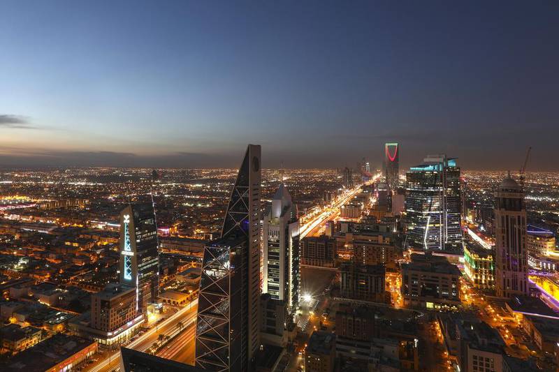 Saudi Arabia’s capital, Riyadh. The kingdom's non-oil economy expanded marginally in August. Bloomberg